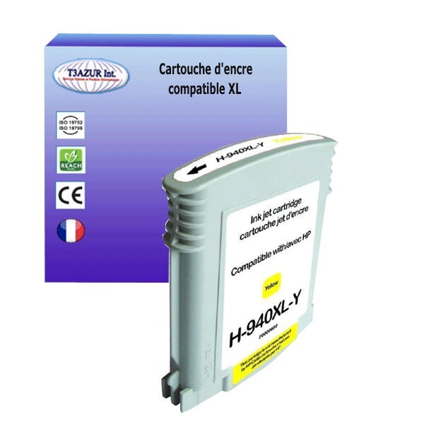 Cartouche compatible avec HP OfficeJet Pro 8500, 8500A, 8500A A909 remplace HP 940XL Jaune  - T3AZUR