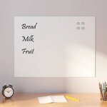 vidaXL Tableau noir magnétique mural blanc 80x60 cm verre trempé