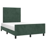 vidaXL Cadre de lit avec tête de lit vert foncé 120x190 cm velours