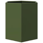 vidaXL Jardinières 2 Pièces vert olive hexagone 46x40x45 cm acier