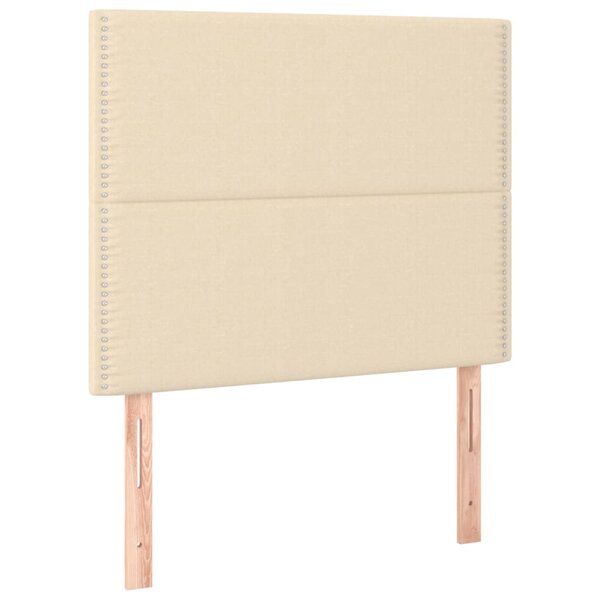 vidaXL Têtes de lit 2 Pièces Crème 80x5x78/88 cm Tissu
