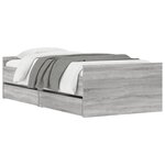 vidaXL Cadre de lit sans matelas sonoma gris 75x190 cm