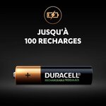 Duracell Piles Rechargeables AAA 900 mAh, lot de 4 piles