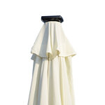 Parasol octogonal inclinable Ø 2 7 x 2 4 m lumineux solaire 24 LED polyester haute densité 180 g/m² crème