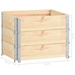 vidaXL Jardinières surélevées 3 Pièces 60x80 cm Bois de pin solide