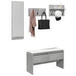 vidaXL Ensemble de meubles de couloir 4 Pièces gris béton bois ingénierie