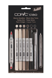 Set 5 marqueurs Copic Ciao Gris Chauds + 1 Multiliner gratuit