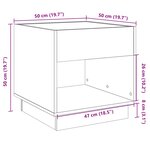 vidaXL Table basse avec LED Infinity chêne fumé 50x50x50 cm