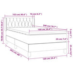 vidaXL Sommier à lattes de lit avec matelas Gris foncé 100x200cm Tissu
