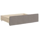 vidaXL Lit de jour avec gigogne et tiroirs taupe 90x200 cm tissu