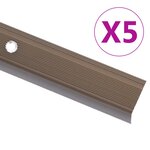 vidaXL Nez de marche Forme en L 5 Pièces Aluminium 100 cm Marron