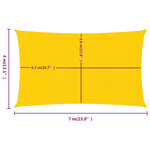 vidaXL Voile d'ombrage 160 g/m² rectangulaire jaune 4x7 m PEHD