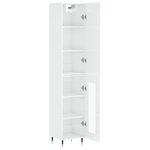 vidaXL Buffet haut Blanc brillant 34 5x34x180 cm Bois d'ingénierie
