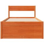 vidaXL Cadre de lit sans matelas cire marron 100x200cm bois pin massif