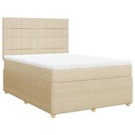 vidaXL Sommier à lattes de lit avec matelas Crème 160x200 cm Tissu