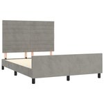 vidaXL Cadre de lit avec tête de lit Gris clair 140x200 cm