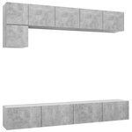 vidaXL Ensemble de meubles TV 5 Pièces Gris béton Bois d'ingénierie