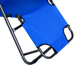 Chaise longue inclinable transat bain de soleil 2 en 1 pliant têtière amovible charge max. 136 Kg toile oxford facile d'entretien bleu