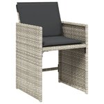 vidaXL Chaises de jardin avec coussins lot de 4 gris clair poly rotin