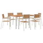 Ensemble de Salle à Manger de Jardin vidaXL 7 Pièces en Bois Massif de Teck