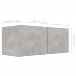vidaXL Meubles TV 3 Pièces Gris béton Bois d'ingénierie