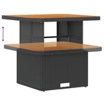 Set de canapé de jardin 8 pièces avec coussins Noir Poly Rattan Acacia