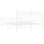 vidaXL Cadre de lit métal avec tête de lit/pied de lit blanc 135x190cm