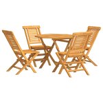 vidaXL Ensemble à manger de jardin 5 Pièces Bois de teck massif