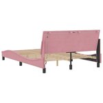 vidaXL Cadre de lit avec lumières LED rose 120x200 cm velours