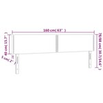 vidaXL Tête de lit à LED Gris clair 160x5x78/88 cm Velours