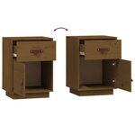 vidaXL Tables de chevet 2Pièces Marron miel 40x34x55cm Bois de pin massif