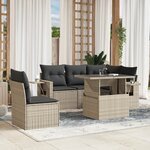 vidaXL Salon de jardin 6 Pièces avec coussins gris clair résine tressée