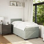 vidaXL Sommier à lattes de lit et matelas Gris clair 80x200 cm Velours