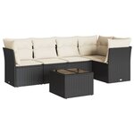 vidaXL Salon de jardin 6 Pièces avec coussins noir résine tressée