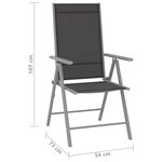 vidaXL Chaises de jardin pliables 4 Pièces Textilène Noir