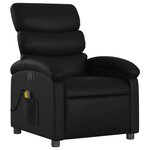 vidaXL Fauteuil de massage inclinable électrique noir similicuir