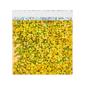 Lot de 50 sachet alu holographique doré 165x165 mm