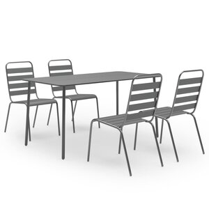 vidaXL Ensemble de salle à manger de jardin 5 Pièces Acier Gris foncé