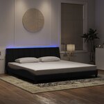 vidaXL Cadre de lit avec lumières LED noir 200x200 cm velours