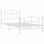 vidaXL Cadre de lit métal avec tête de lit/pied de lit blanc 107x203cm