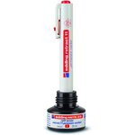 Marqueur permanent rétractable pointe ogive 1 5/3mm rechargeable rouge edding