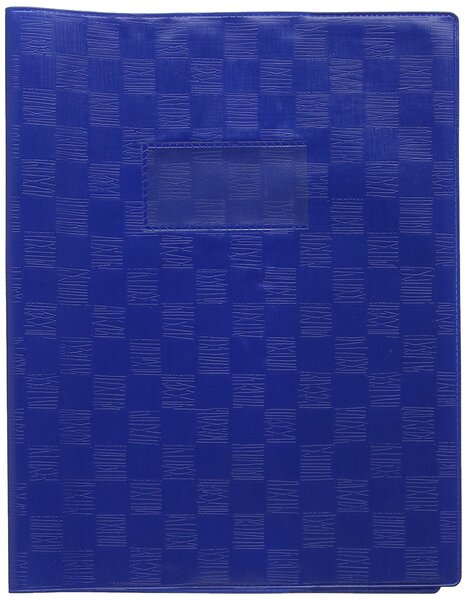 Protège-cahier Madras PVC 22/100e Avec Rabat Marque page 24x32 bleu CALLIGRAPHE