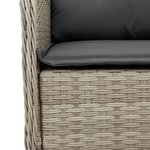 vidaXL Ensemble à manger de jardin 3Pièces coussins gris clair poly rotin