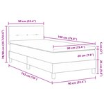 lit boxspring vidaXL avec matelas bleu foncé simple en velours