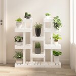 vidaXL Support à plantes Blanc 104 5x25x109 5 cm Bois massif de pin