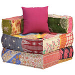 vidaXL Pouf modulaire avec oreiller Patchwork Tissu