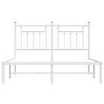 vidaXL Cadre de lit métal avec tête de lit blanc 140x190 cm