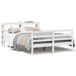 vidaXL Cadre de lit sans matelas blanc 140x190 cm bois de pin massif