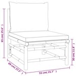 vidaXL Salon de jardin 3 Pièces avec coussins taupe bambou