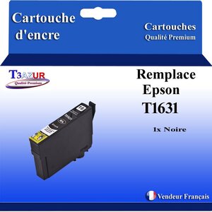 T3AZUR- Cartouche Compatible avec Epson 16XL 16 XL remplace Epson WF2010W WF2510 WF2520 WF2530 WF2540 WF2630 WF2650 WF2660 WF2750 WF2760 Noire